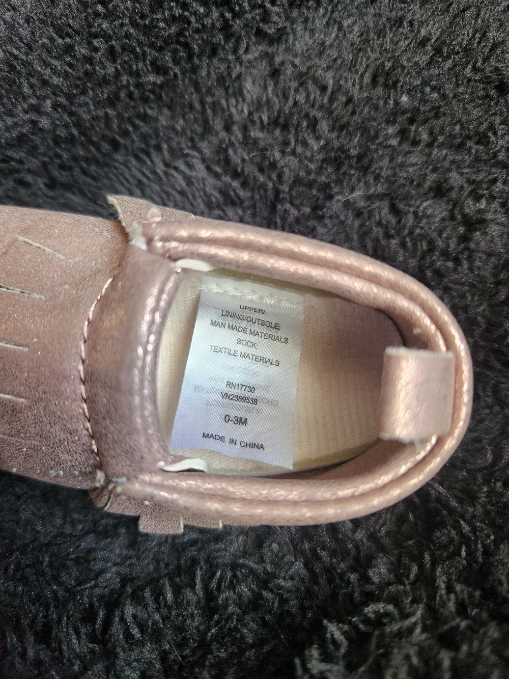 Cat & Jack Metallic Rose Moccasins with Fringe